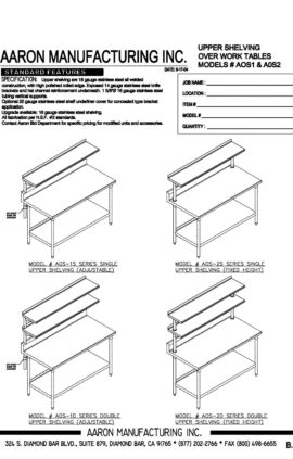 Upper Shelving Work Tables